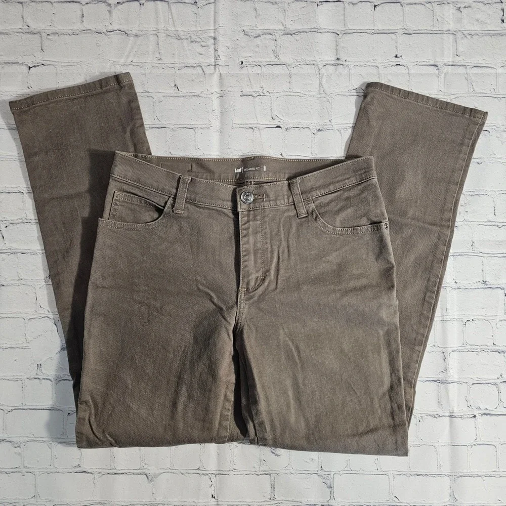 Lee Relaxed Fit Pants Womens Size‎ 8M Taupe Brown Straight Leg 3051818